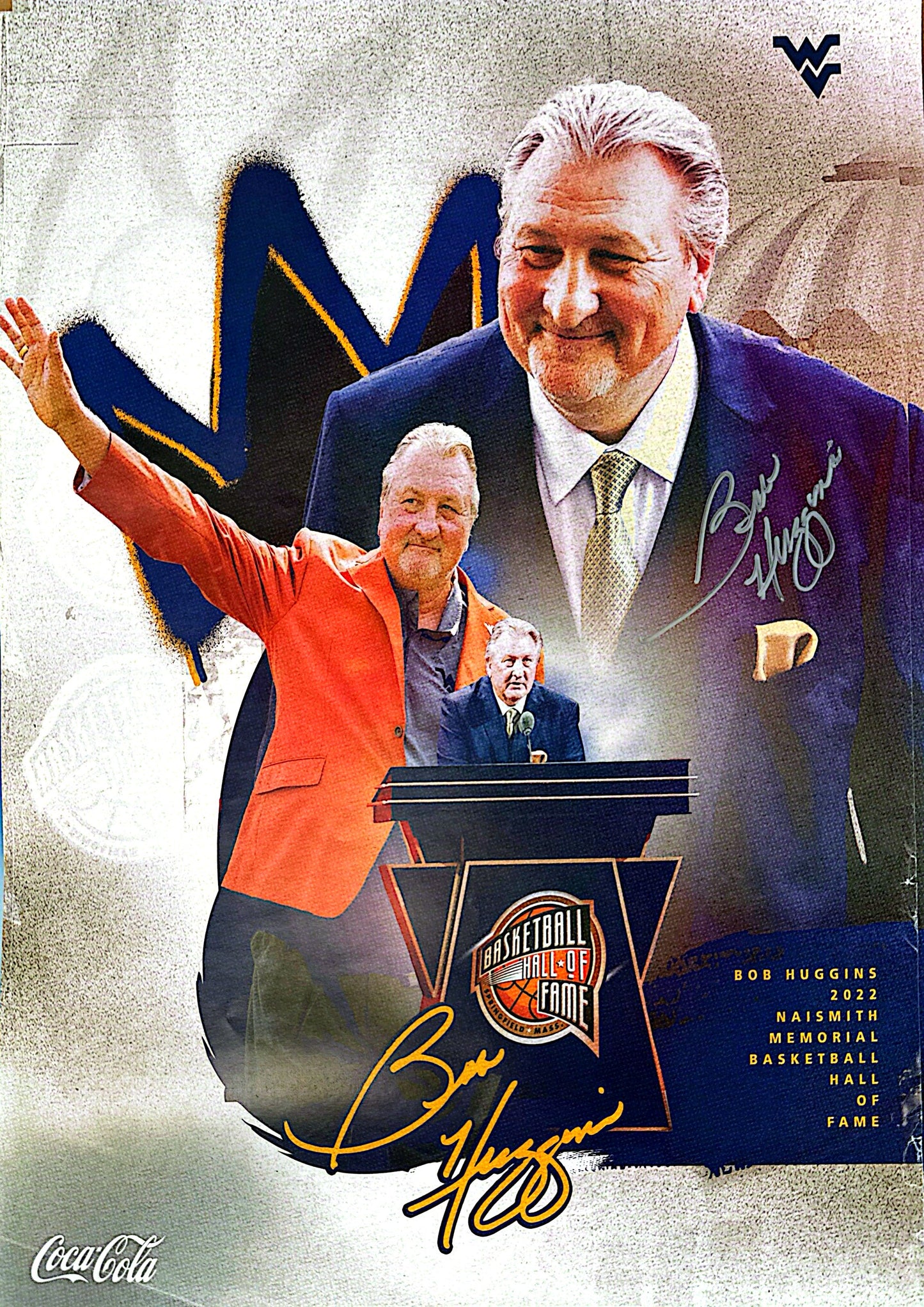 Bob Huggins 2022 Naismith Memorial Basketball Hall of Fame Signed - 24x18 Poster, Mat & Frame - Limited Stock